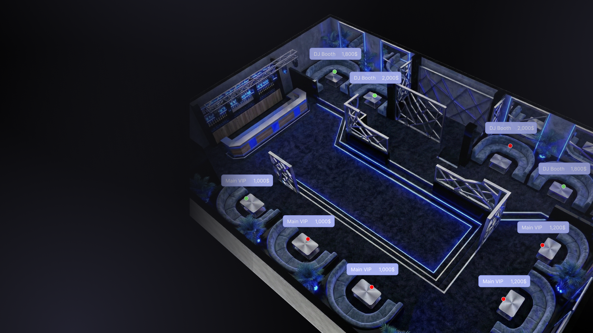 Mapa 3D reservados para nighlife