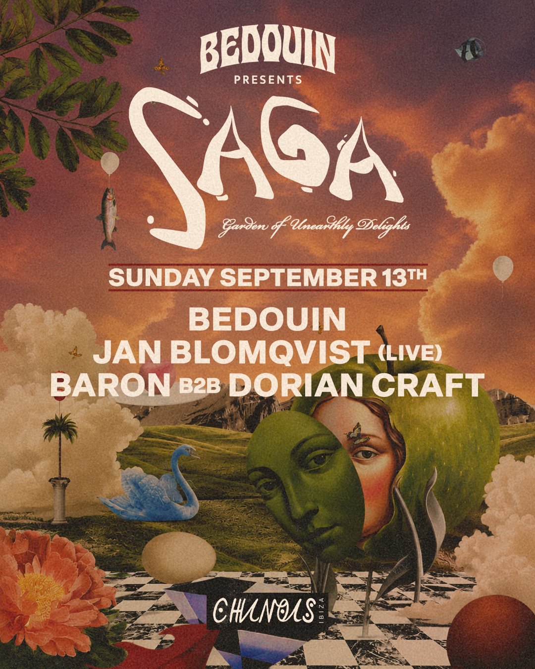 Chinois SAGA: Bedouin, Jan Blomqvist (Live), Baron b2b Dorian Craft