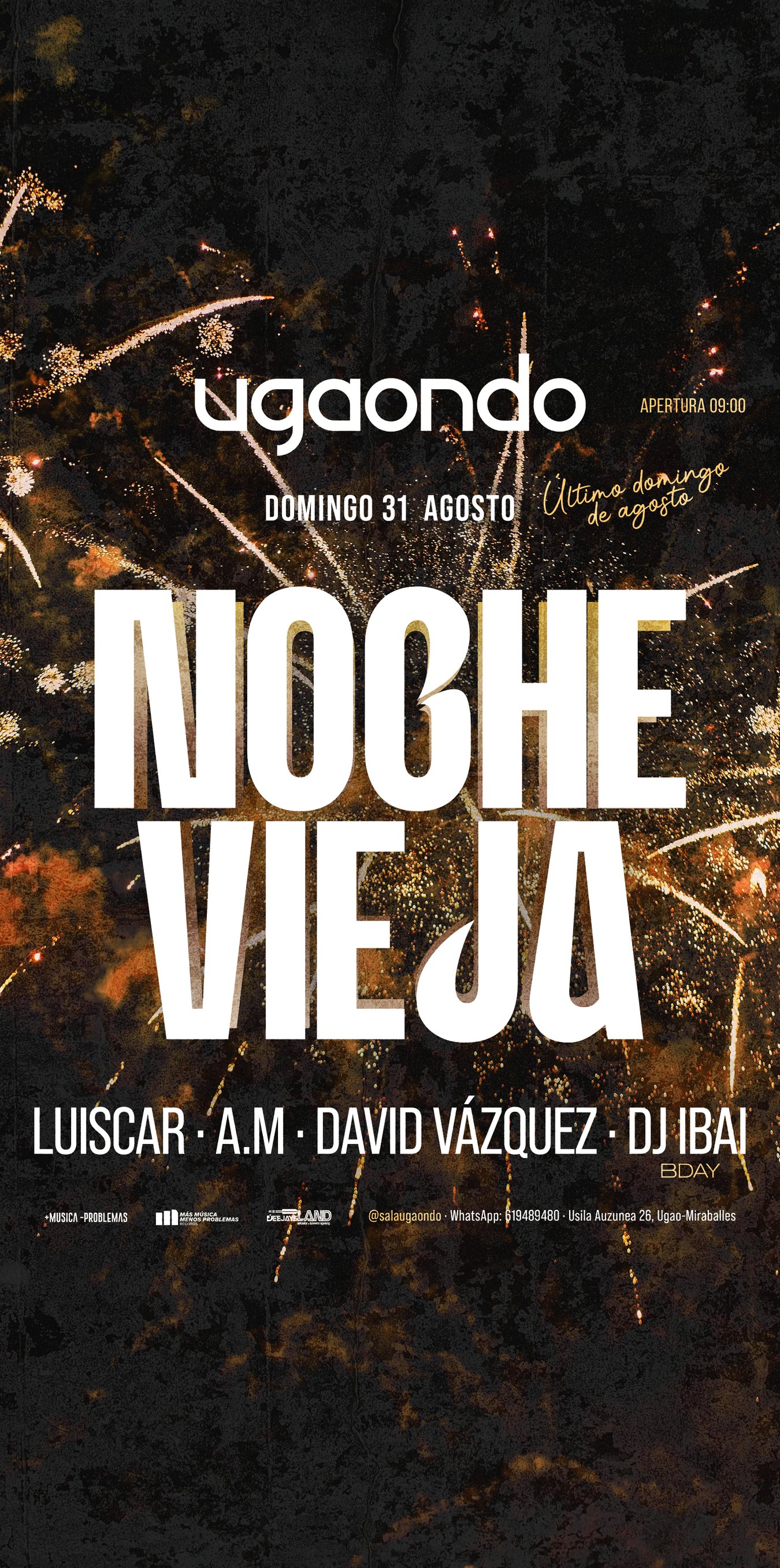 NOCHEVIEJA VERANO!!! | Dom, 31 ago | UGAONDO, image size:1350x2715