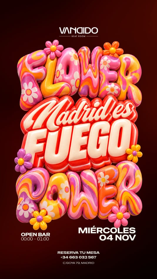 Cartel de VANDIDO by Madrid Es Fuego - Flower Power Edition