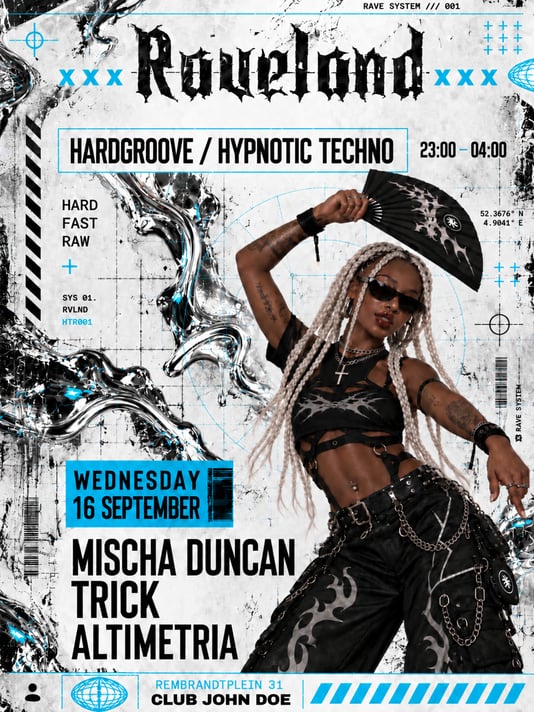 RAVELAND: HardGroove & Hypnotic Techno w/ Mischa Duncan, Trick & Altimetria in John Doe, Amsterdam
