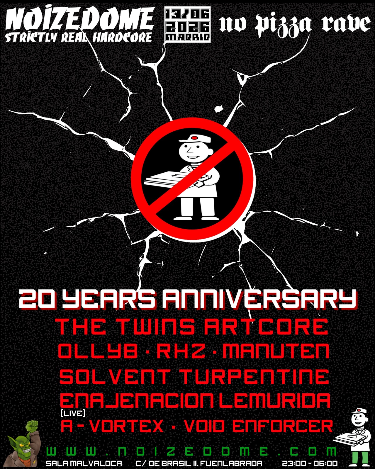 Noizedome Meets No Pizza Rave 20 Anniversary
