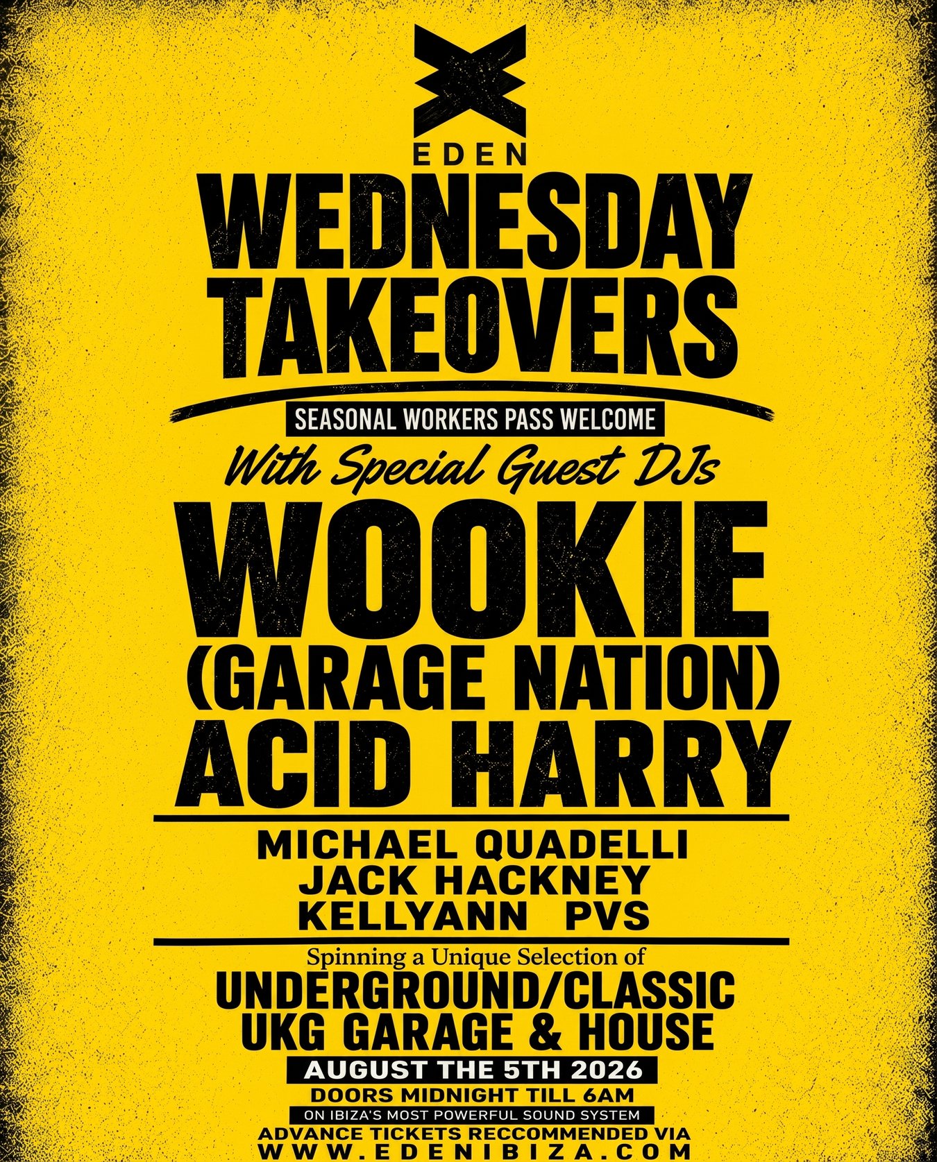 Eden — DJ WOOKIE - WEDNESDAY UKG TAKEOVERS