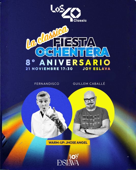 Cartel de La Clássica Fiesta Ochentera 8º Aniversario en Joy Eslava