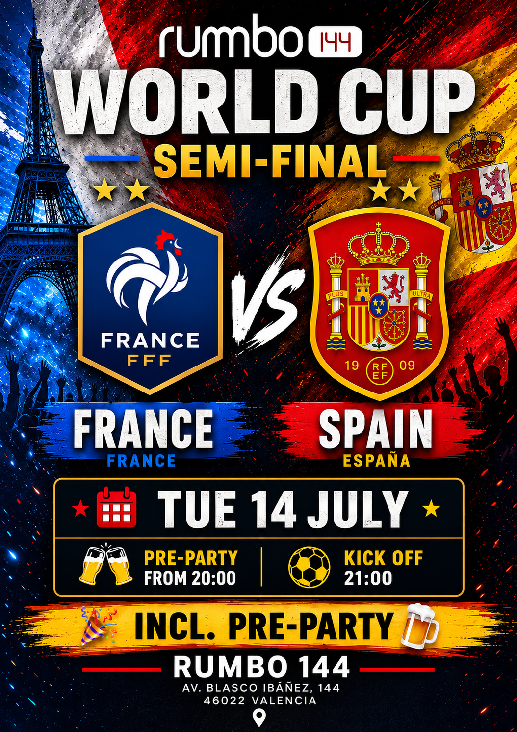 World Cup . Francia vs España