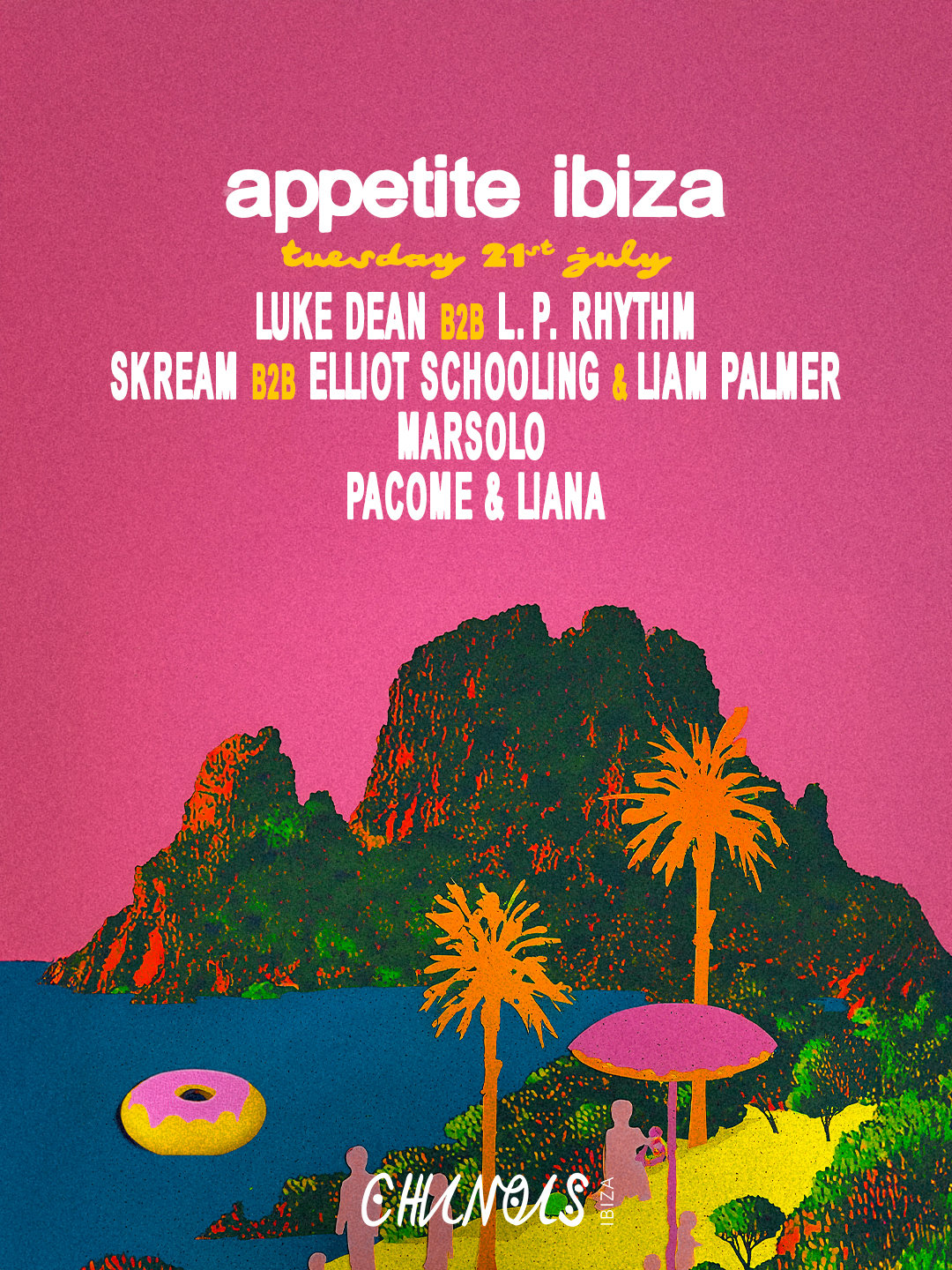 Appetite x Chinois: Skream B2B Elliot Schooling & Liam Palmer, Luke Dean B2B L.P. Rhythm, Marsolo, Pacome & Liana