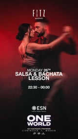 Cartel de ONE WORLD - Salsa & Bachata Lessons by ESN