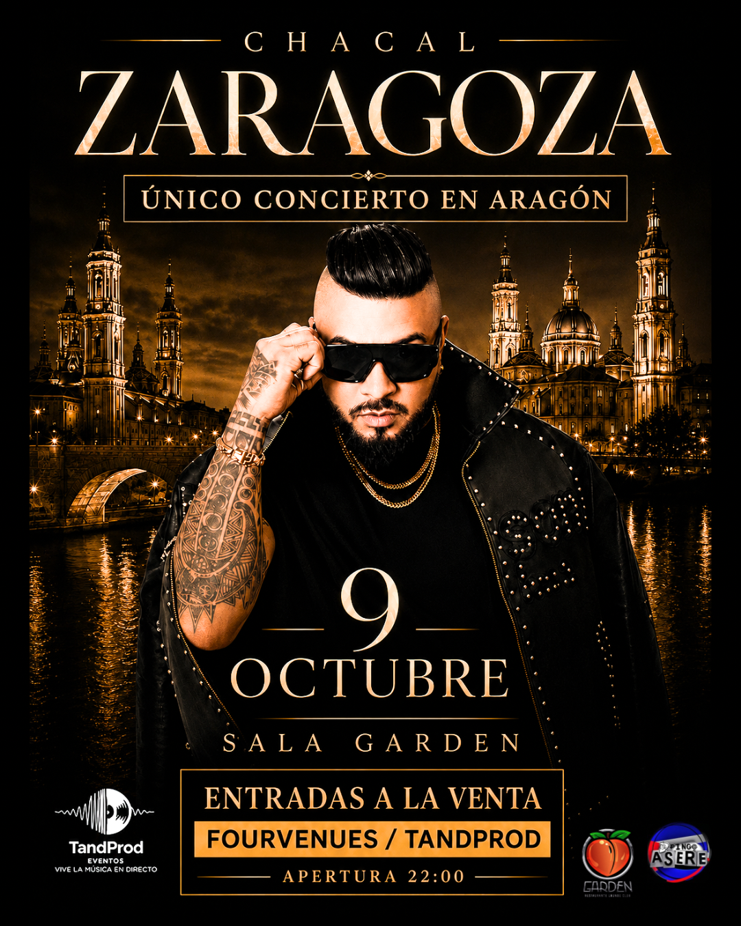 ZARAGOZA EL CHACAL  EN CONCIERTO 9 OCTUBRE SALA GARDEN