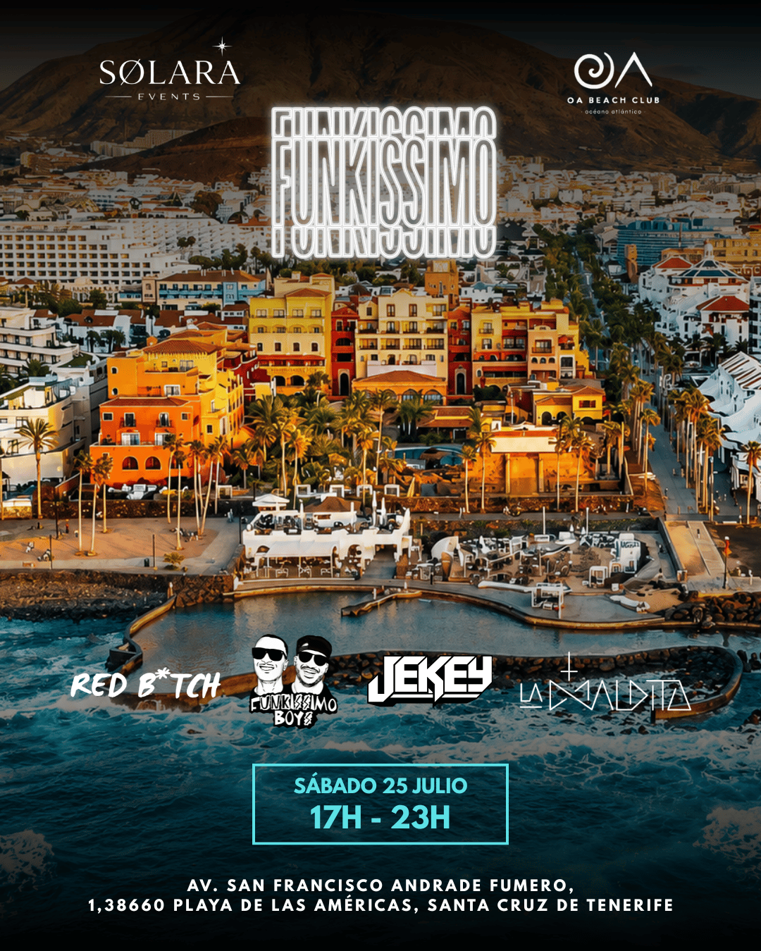 FUNKISSIMO | SÁBADO 25.07 | OA BEACH CLUB | TENERIFE