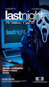 Cartel de Jueves Mon - Copas A 2€ - Halloween