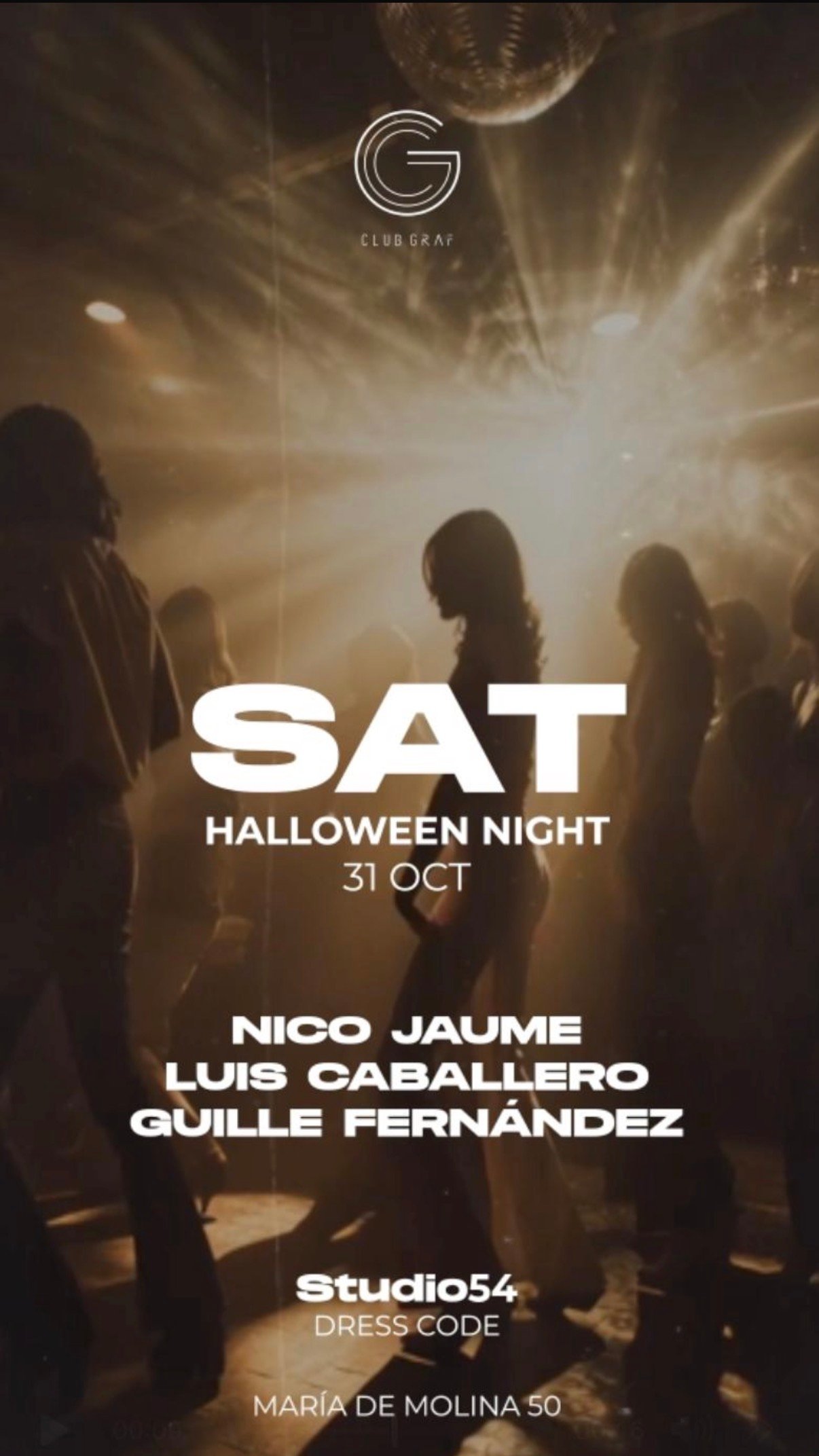 Cartel de GRAF X HALLOWEN x STUDIO 54