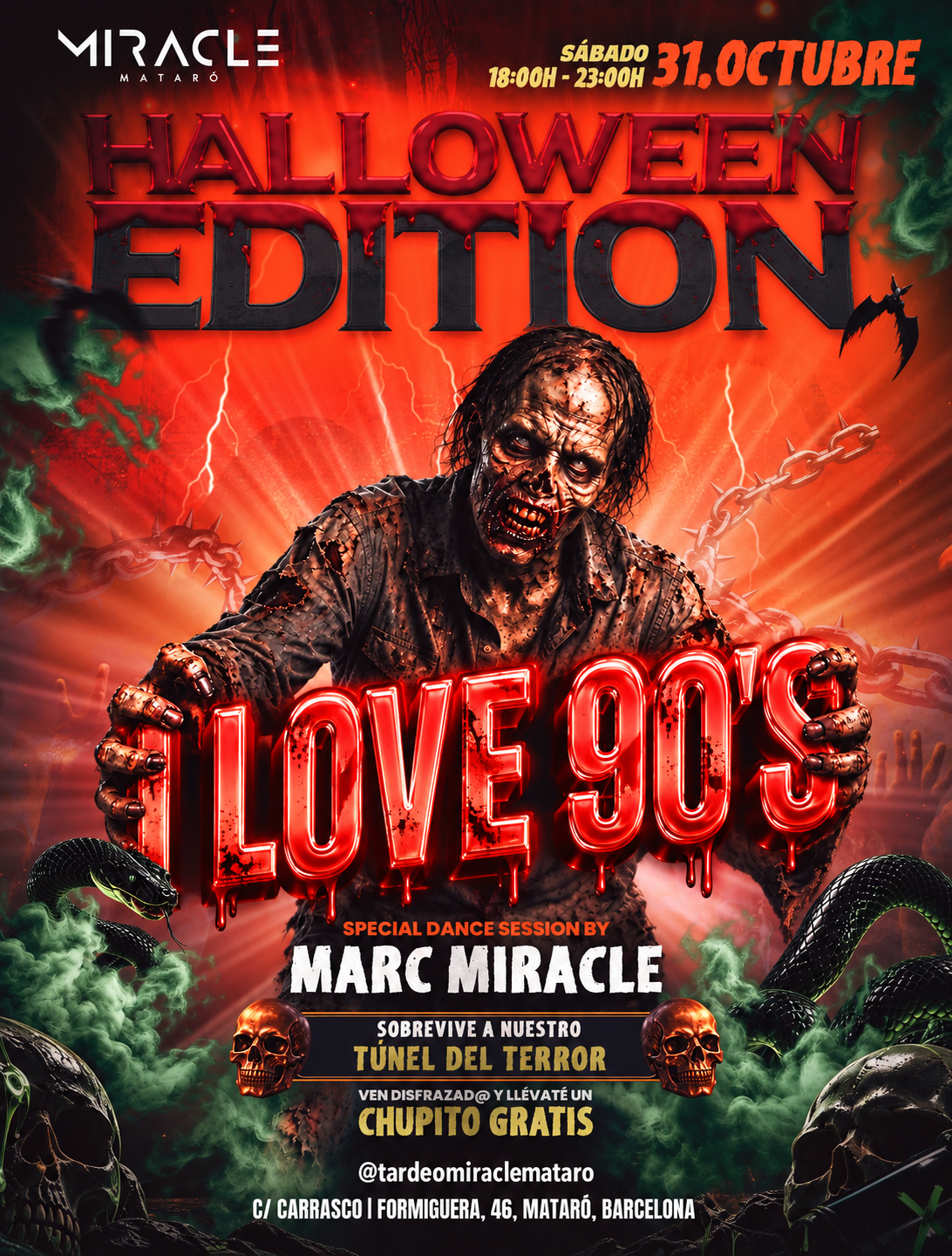 DISSABTE 31 - TARDEO I LOVE 90's ESPECIAL HALLOWEEN