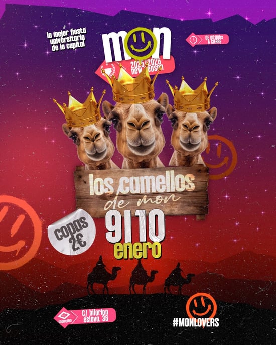 VIERNES MON: REYES - COPAS A 2€ | Vie, 9 ene | Sala MON