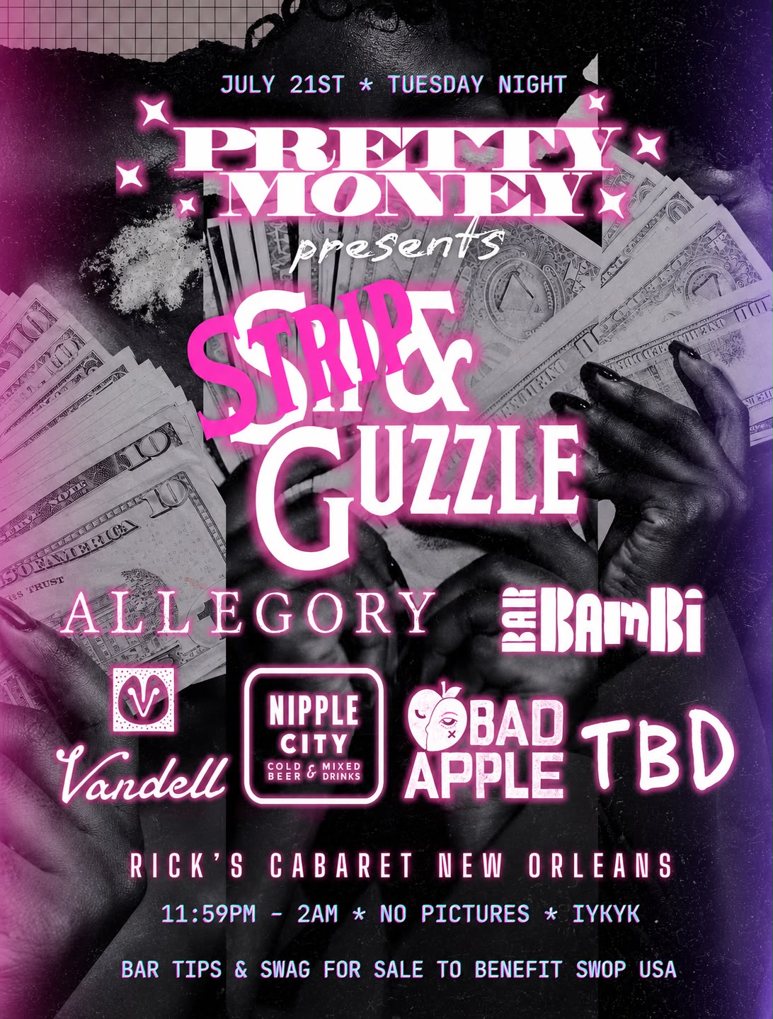 Tickets for Pretty Money Presents: Strip & Guzzle at Bar Bambi LLC