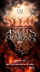 Cartel de ANGELS & DEMONS x One World by ESN - Halloween edition