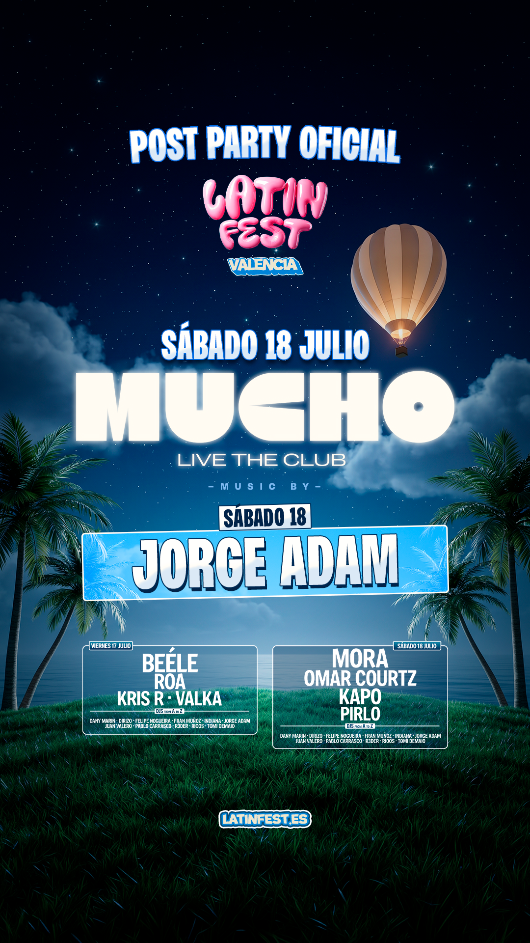 Post Party Latin Fest con Jorge Adam - Sábado