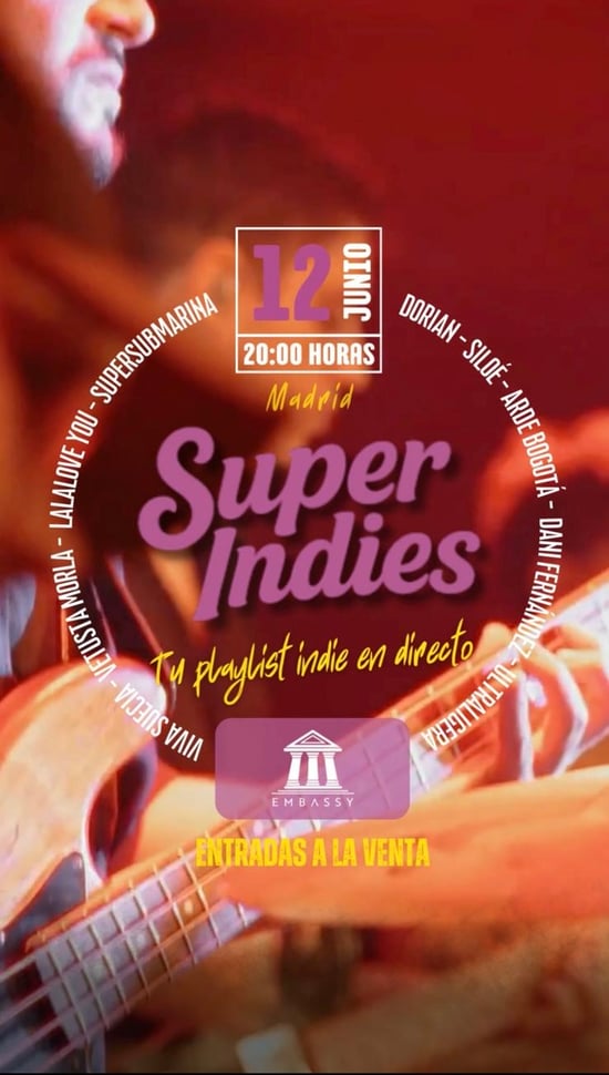 Entradas INDIE NOON en EMBASSY (Las Rozas de Madrid) | Fourvenues