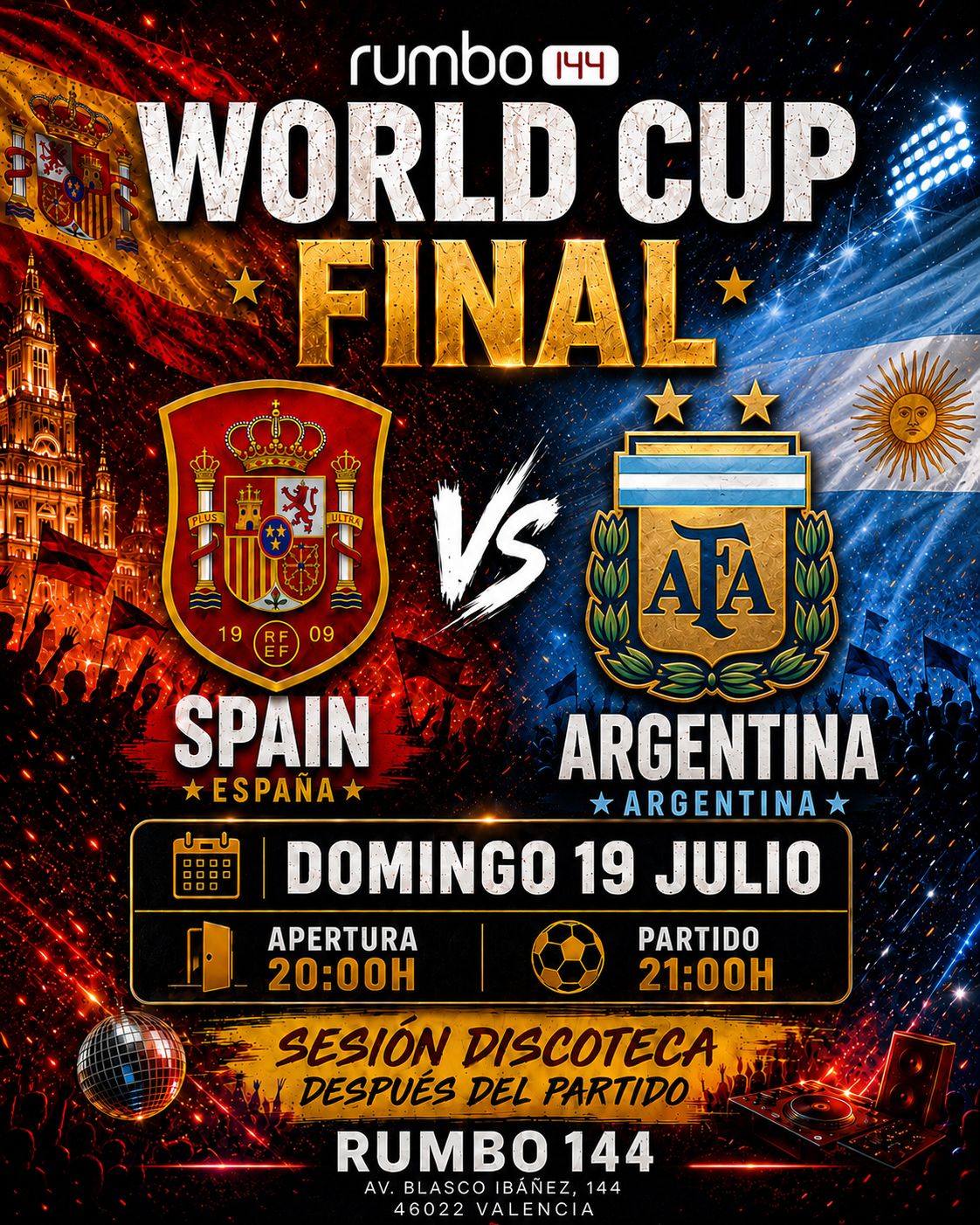FINAL World Cup . España vs Argentina