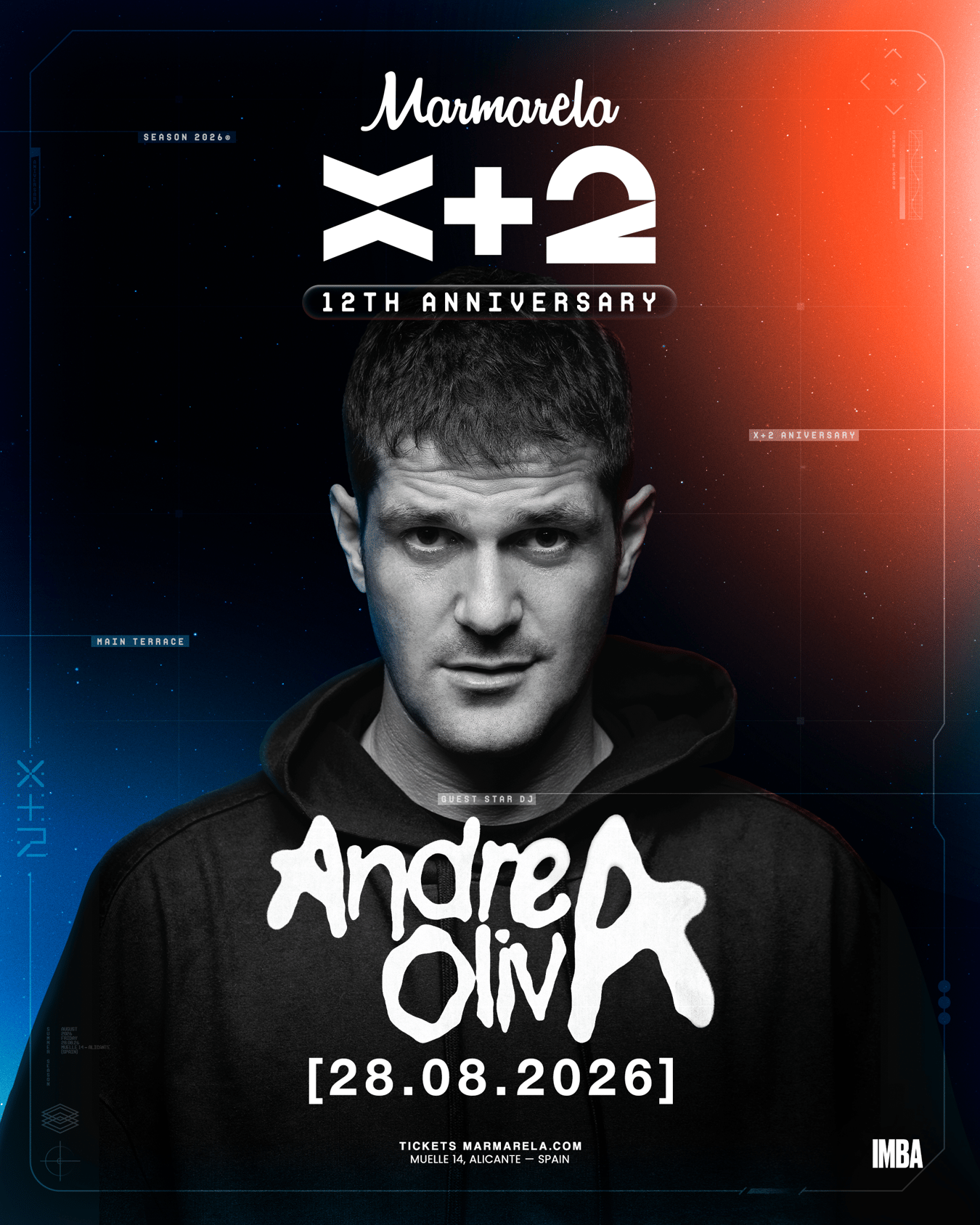 NIGHT → 12th Anniversary w/ANDREA OLIVA (Main Terrace & The Box Room)